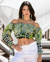 Olivia Mydas Off-Shoulder Crop Top